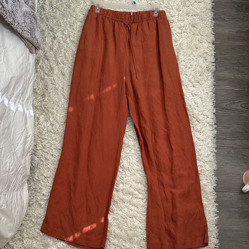 H&M Rust Wide-Leg Pants